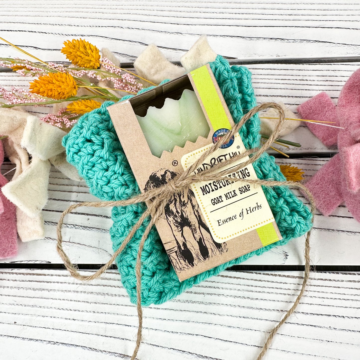 Verdigris Washcloth + Soap