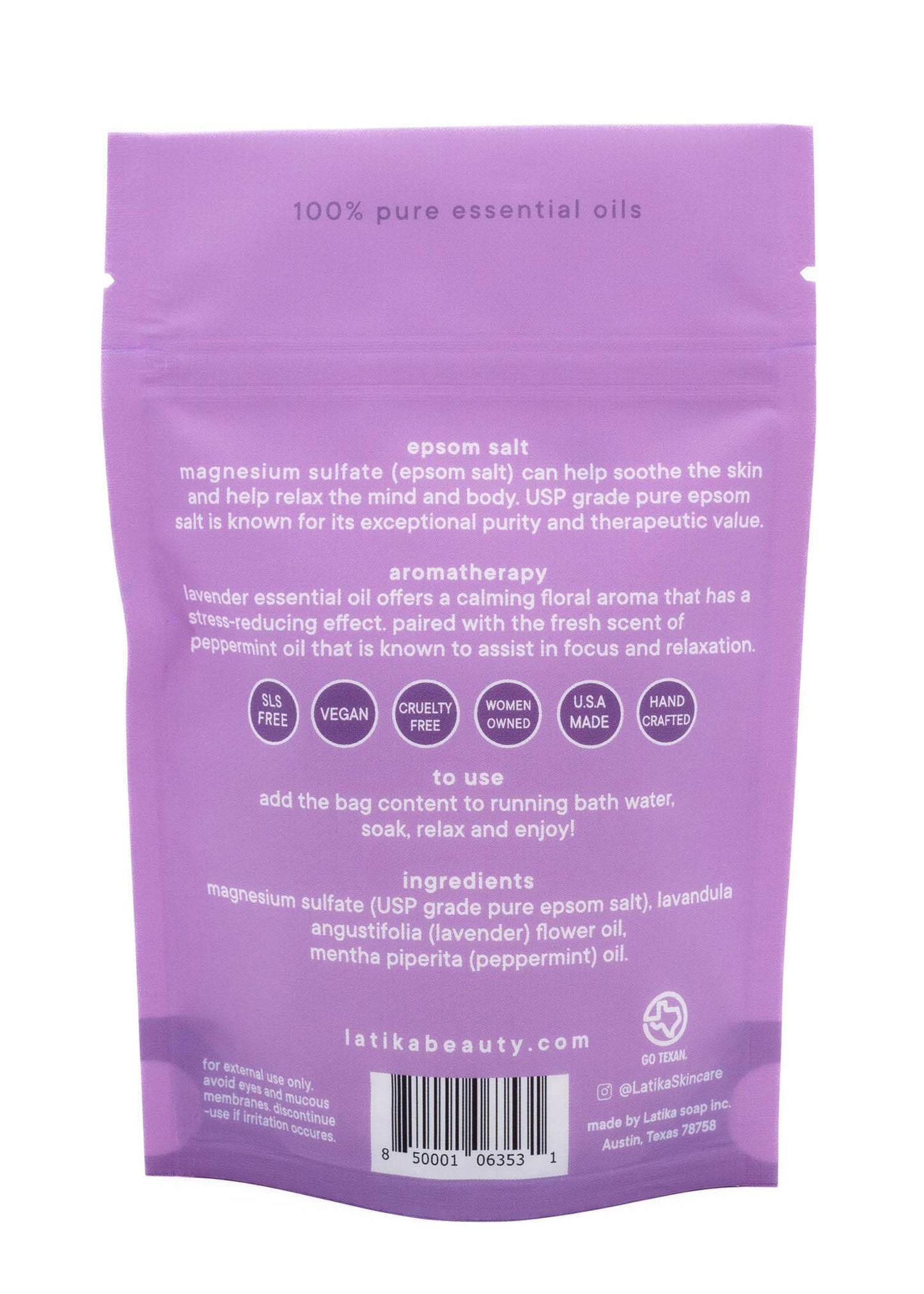 Lavender & Peppermint Epsom Salt Bath Soak