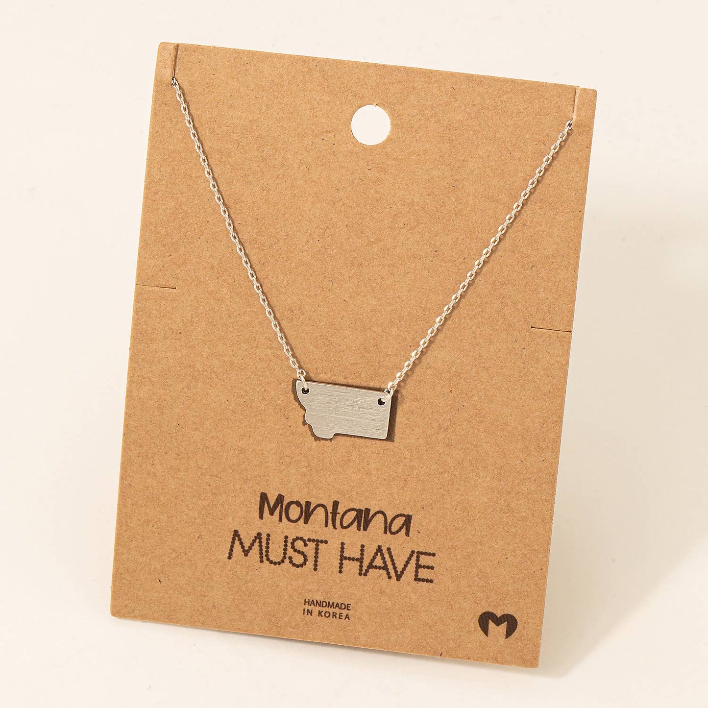 Silver Montana State Pendant Necklace