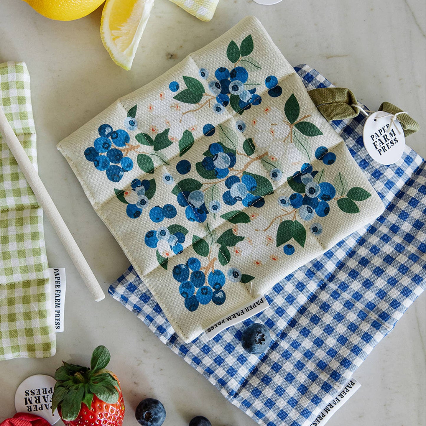 Blueberry Field Pot Holder Set