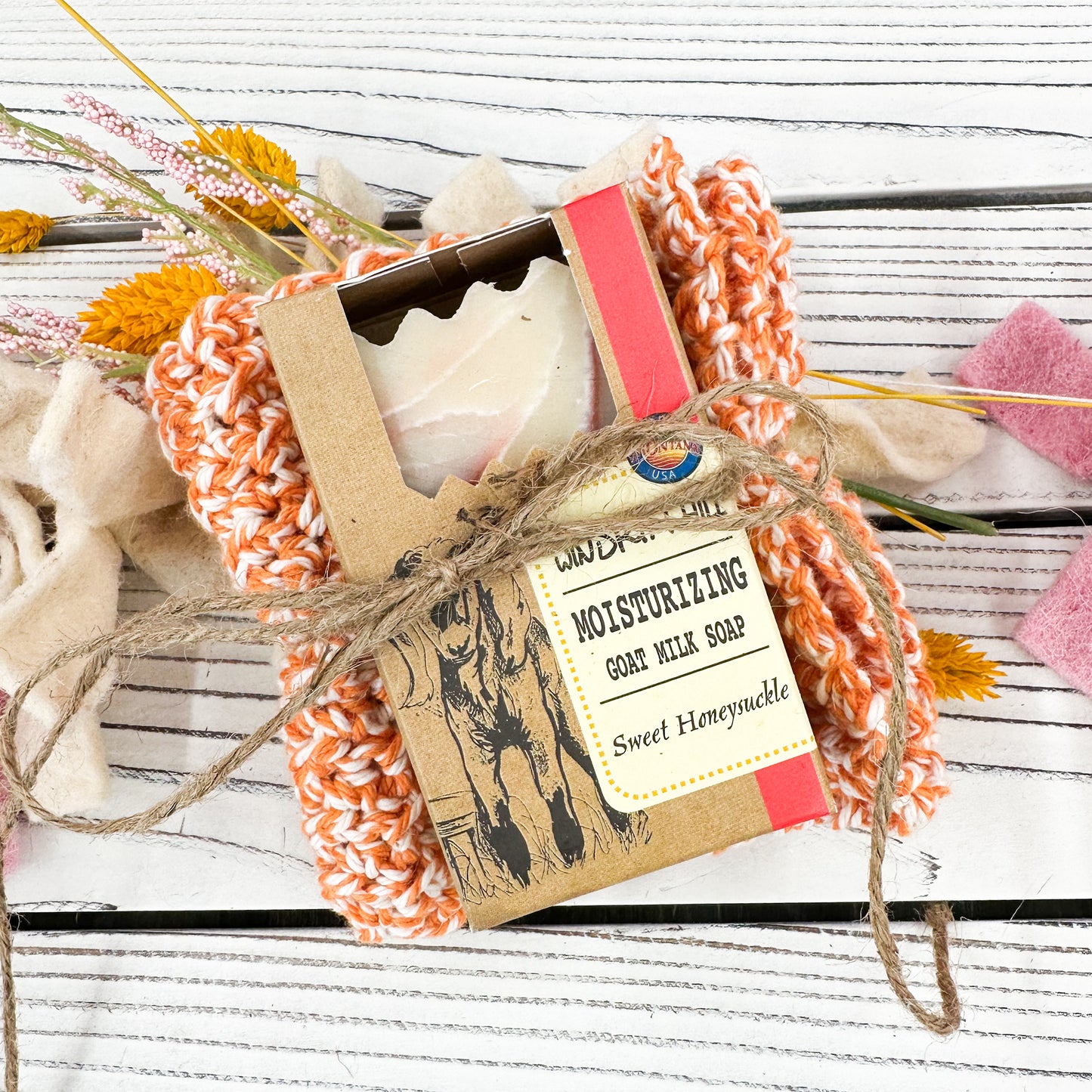 Orange Twist Washcloth + Soap