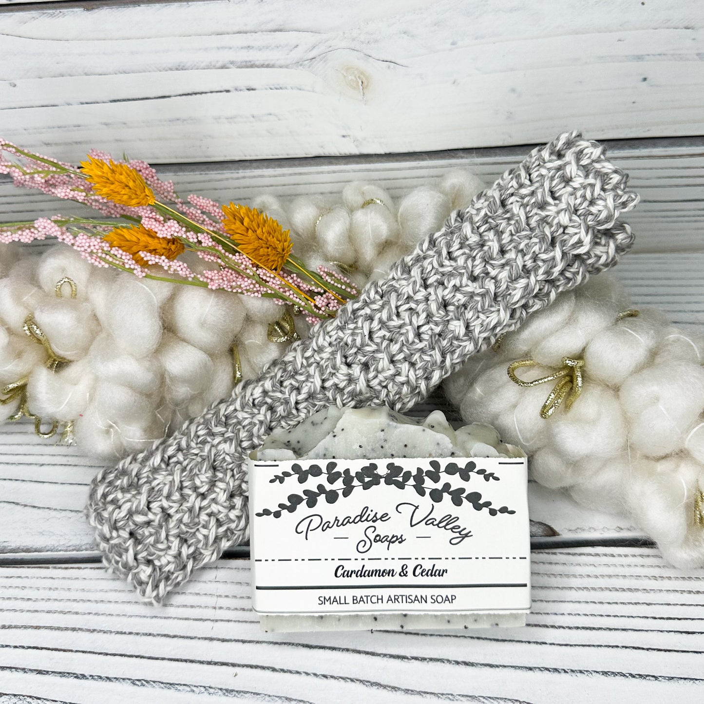 Silver Twist Washcloth + Soap