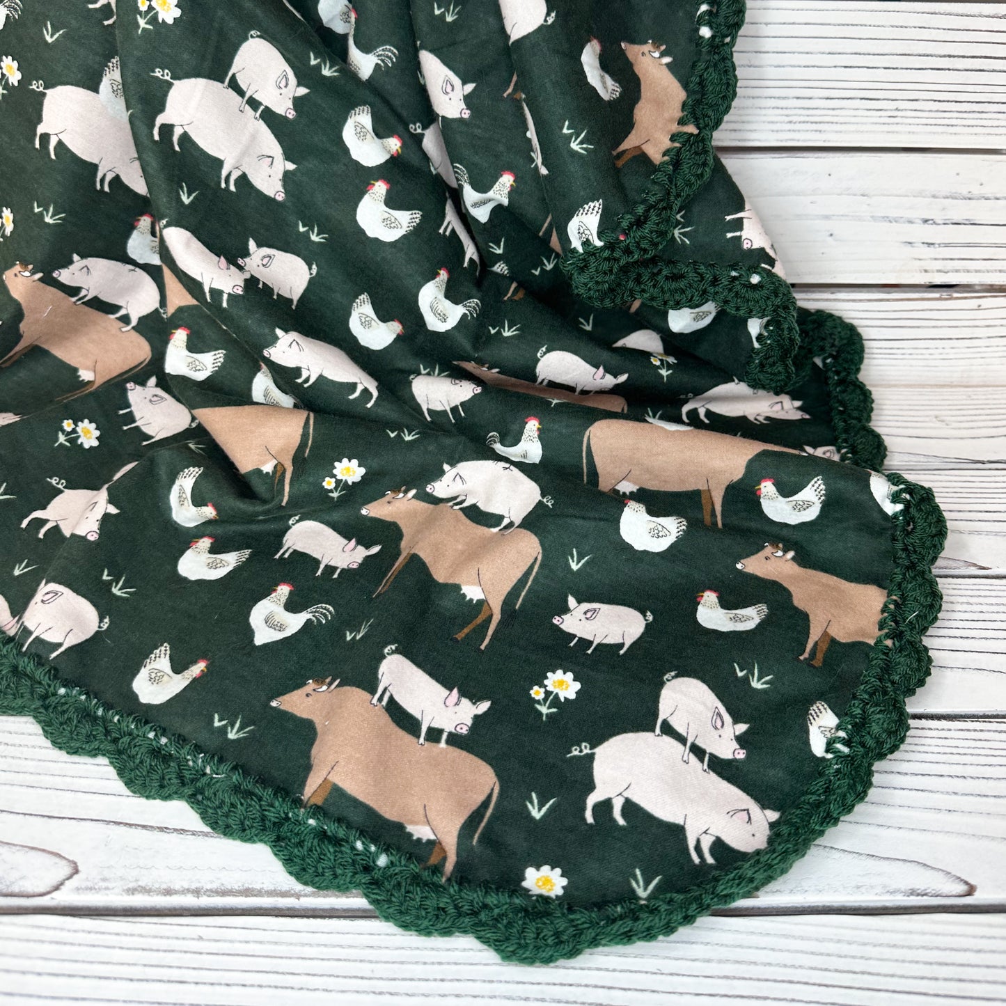 Barnyard Flannel Receiving Blanket