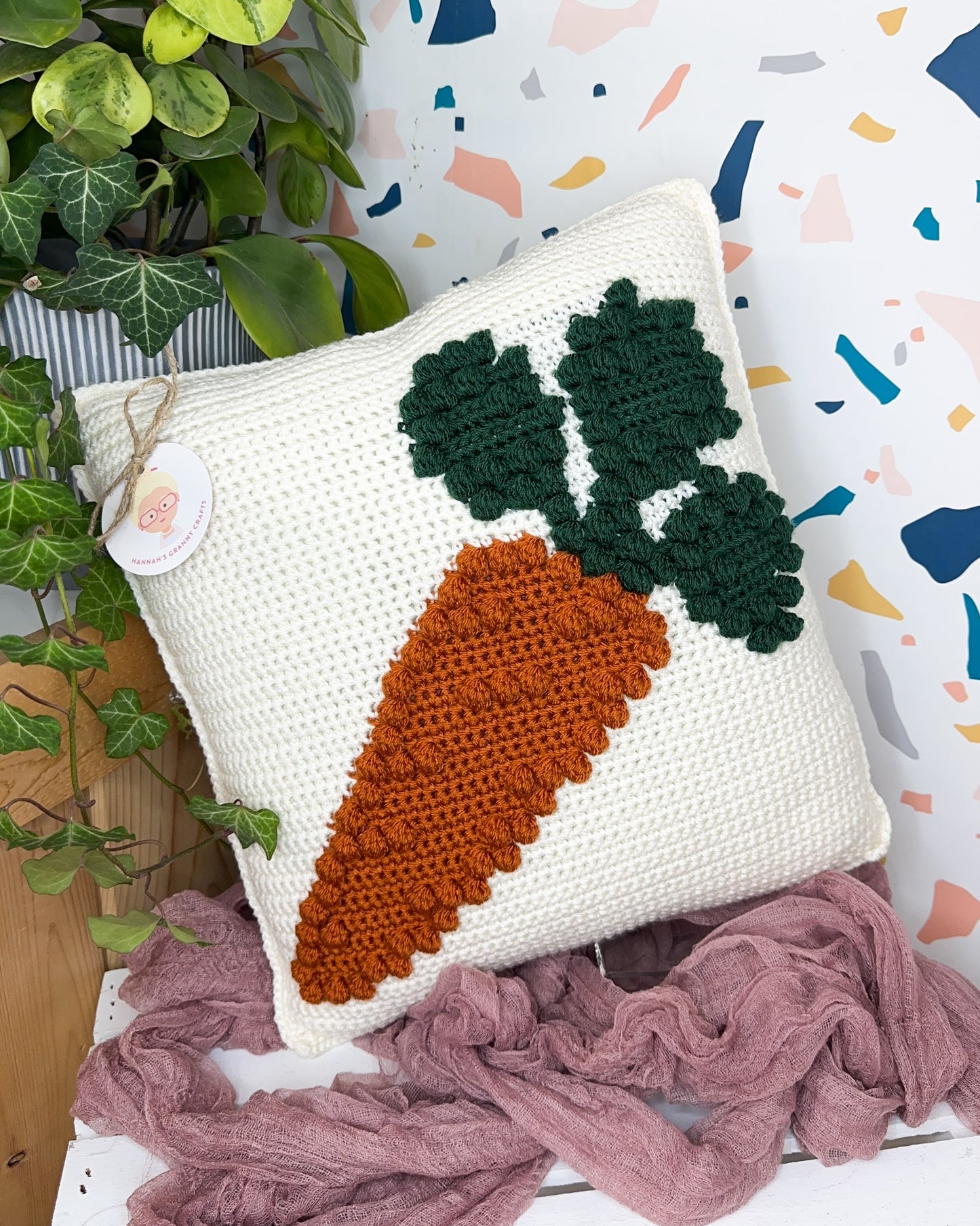 Carrot Bobble Pillow Crochet Pattern