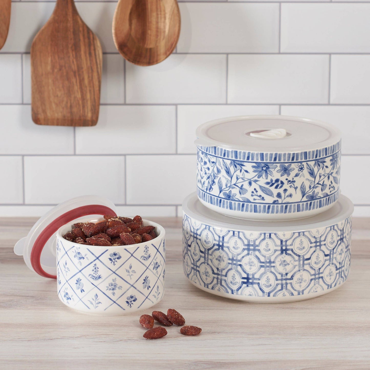 Blue Florals Server Set
