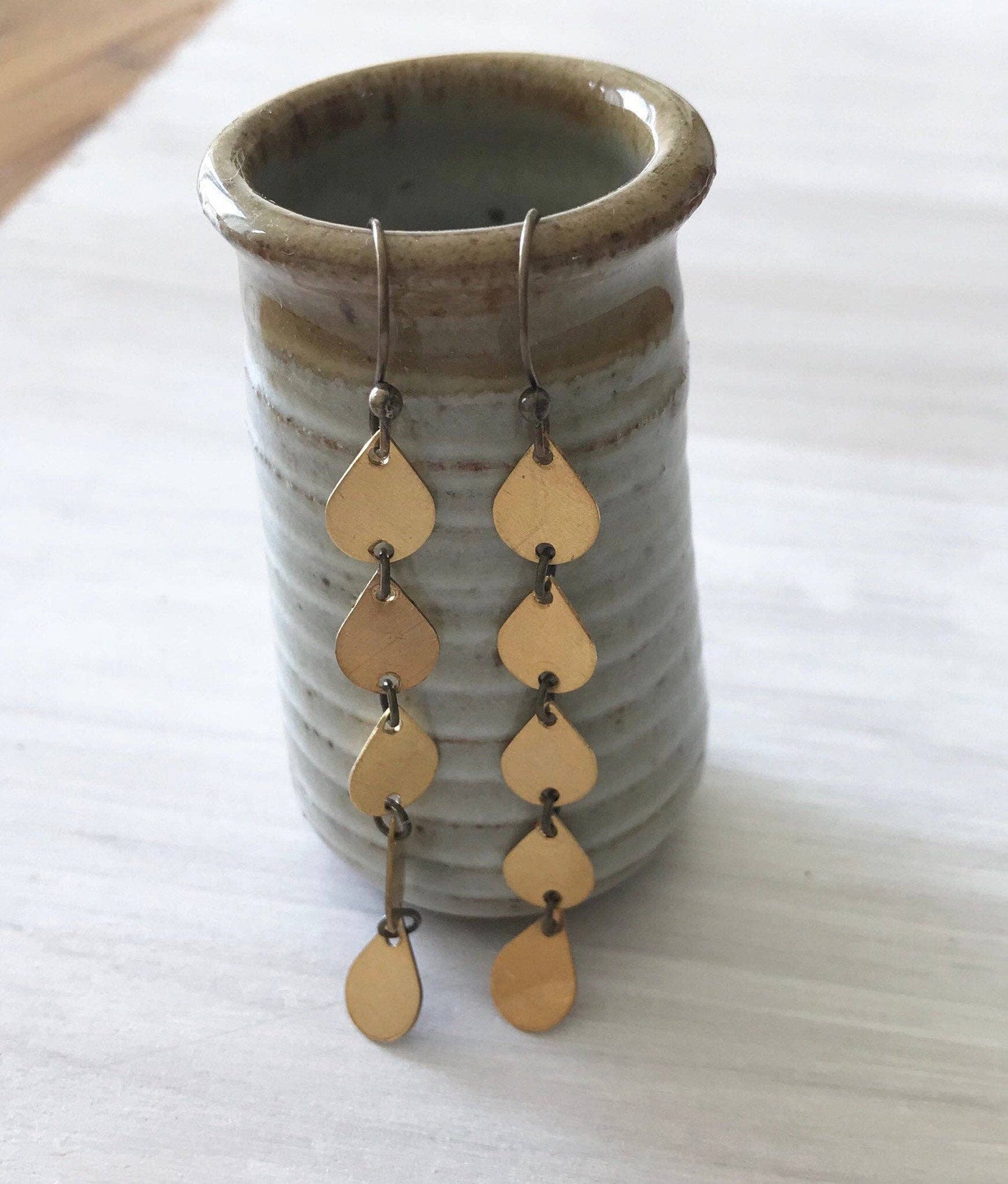 Bronze Teardrop Dangle Earrings