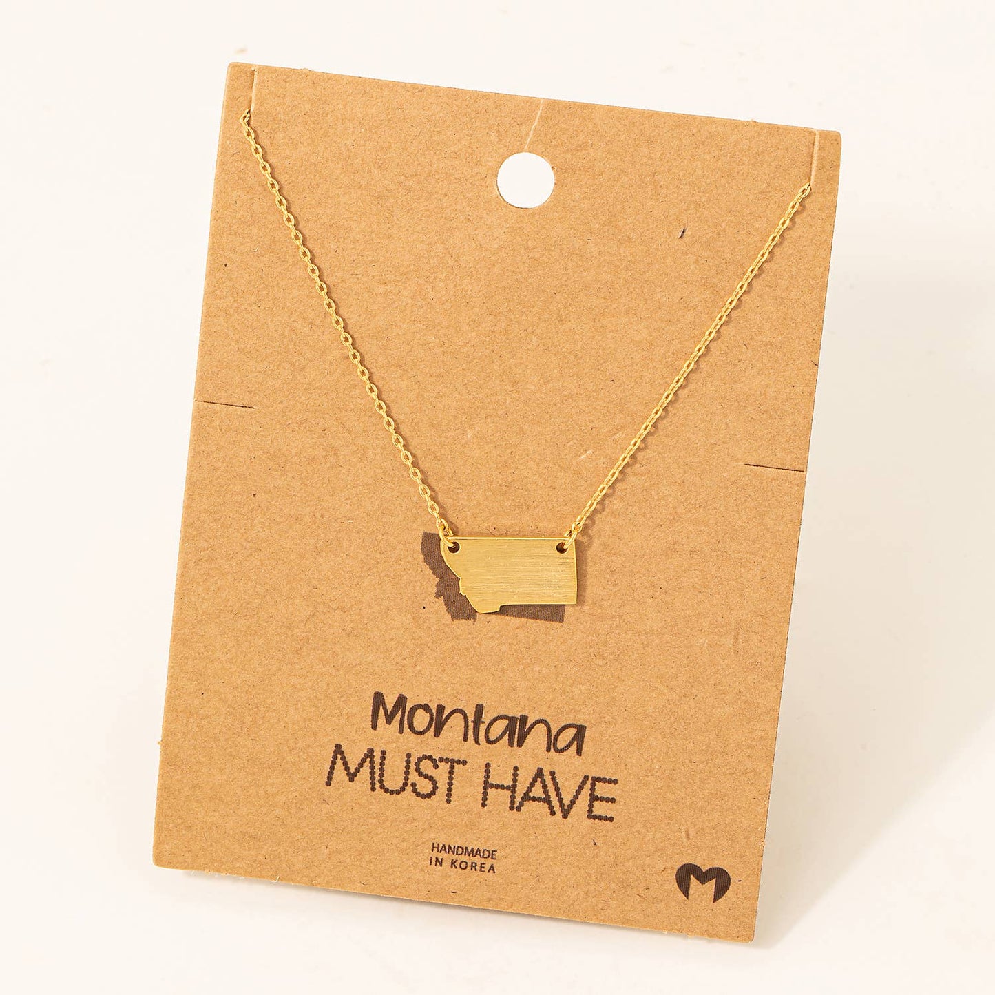 Gold Montana State Pendant Necklace