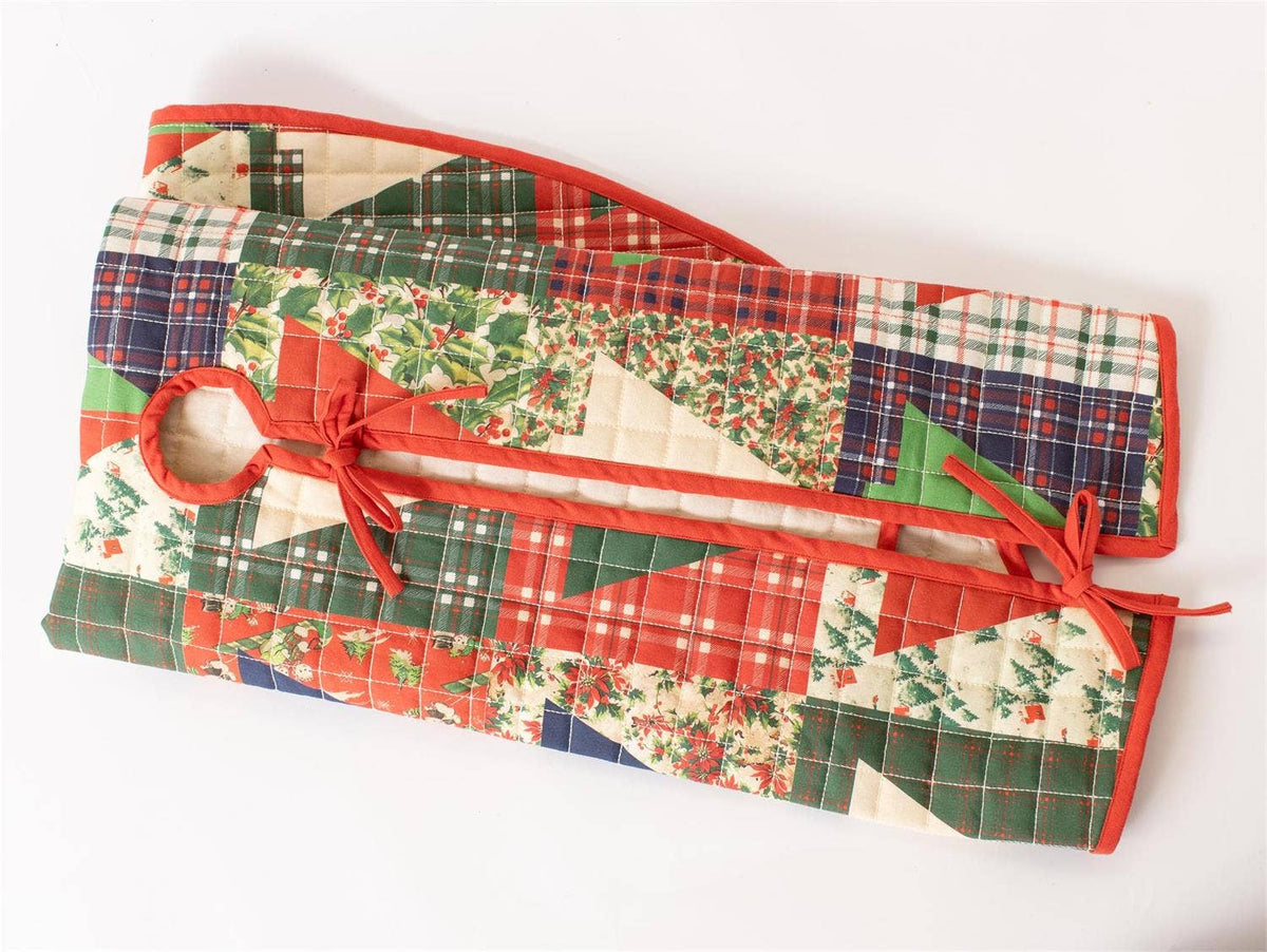 Vintage Christmas Patchwork Tree Skirt