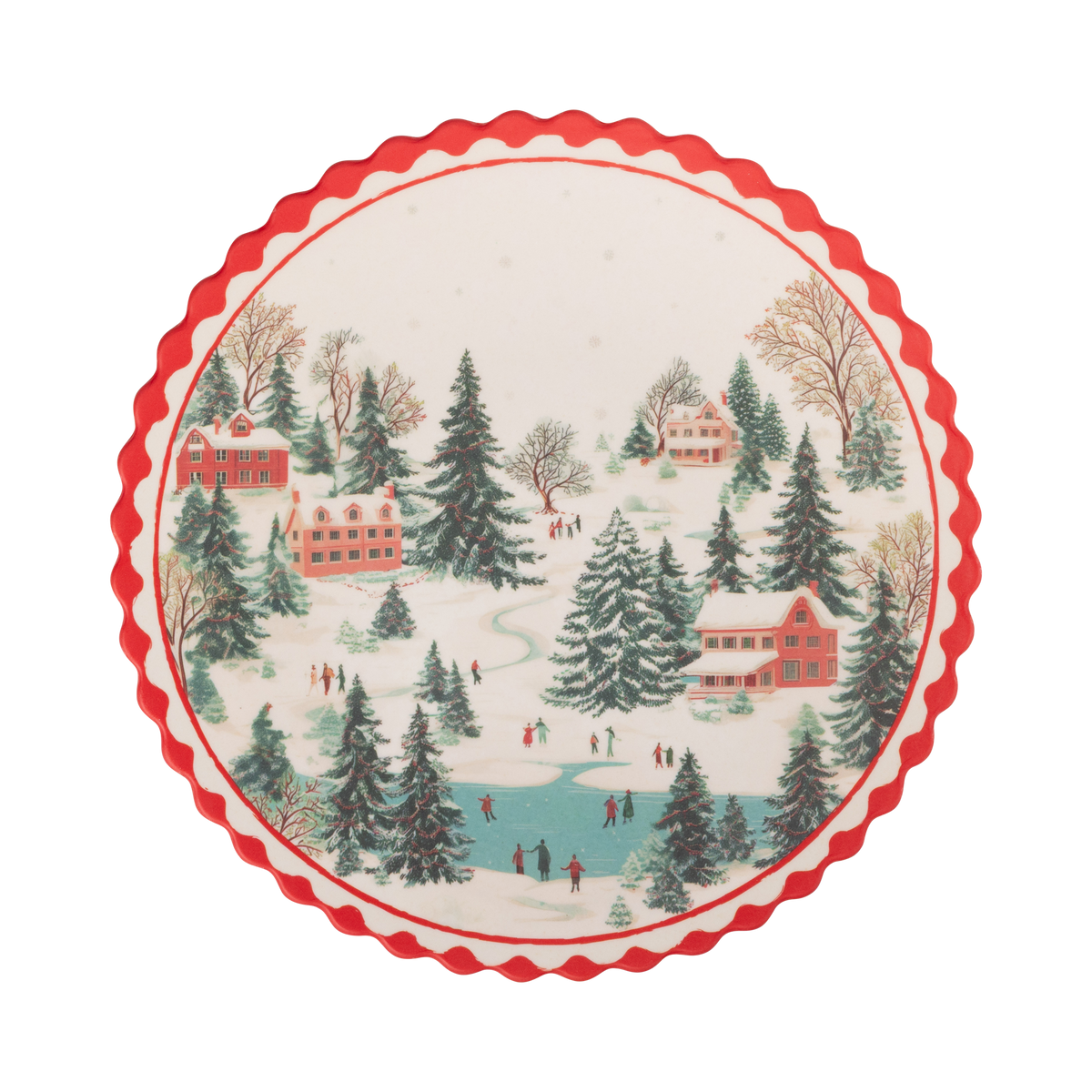 Christmas Scene Bamboo Plate Set