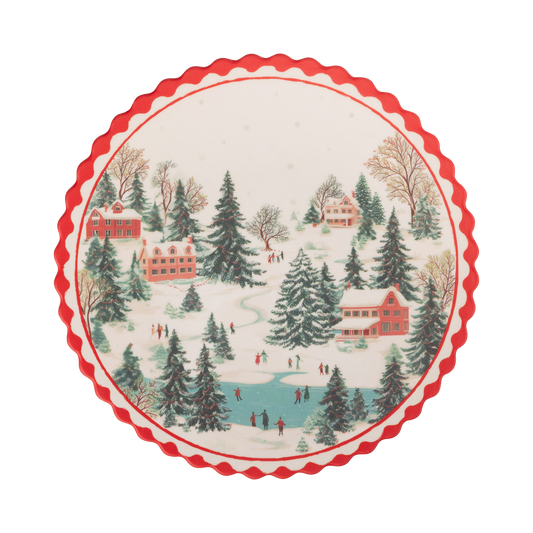 Christmas Scene Bamboo Plate Set