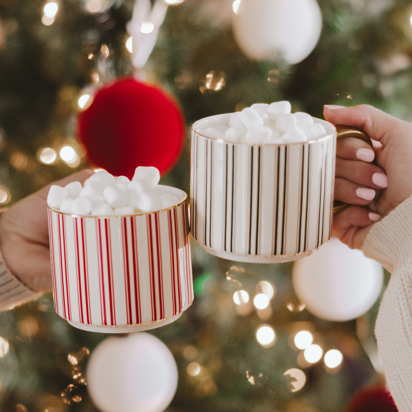 Green Stripe Coffee Mug - Christmas Decor & Gifts