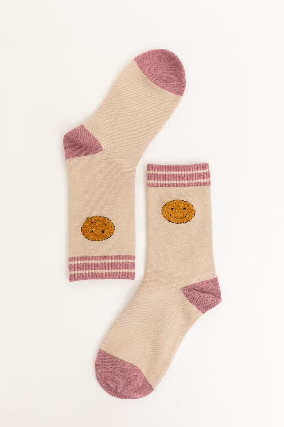 Smiley Face Embroidered Socks