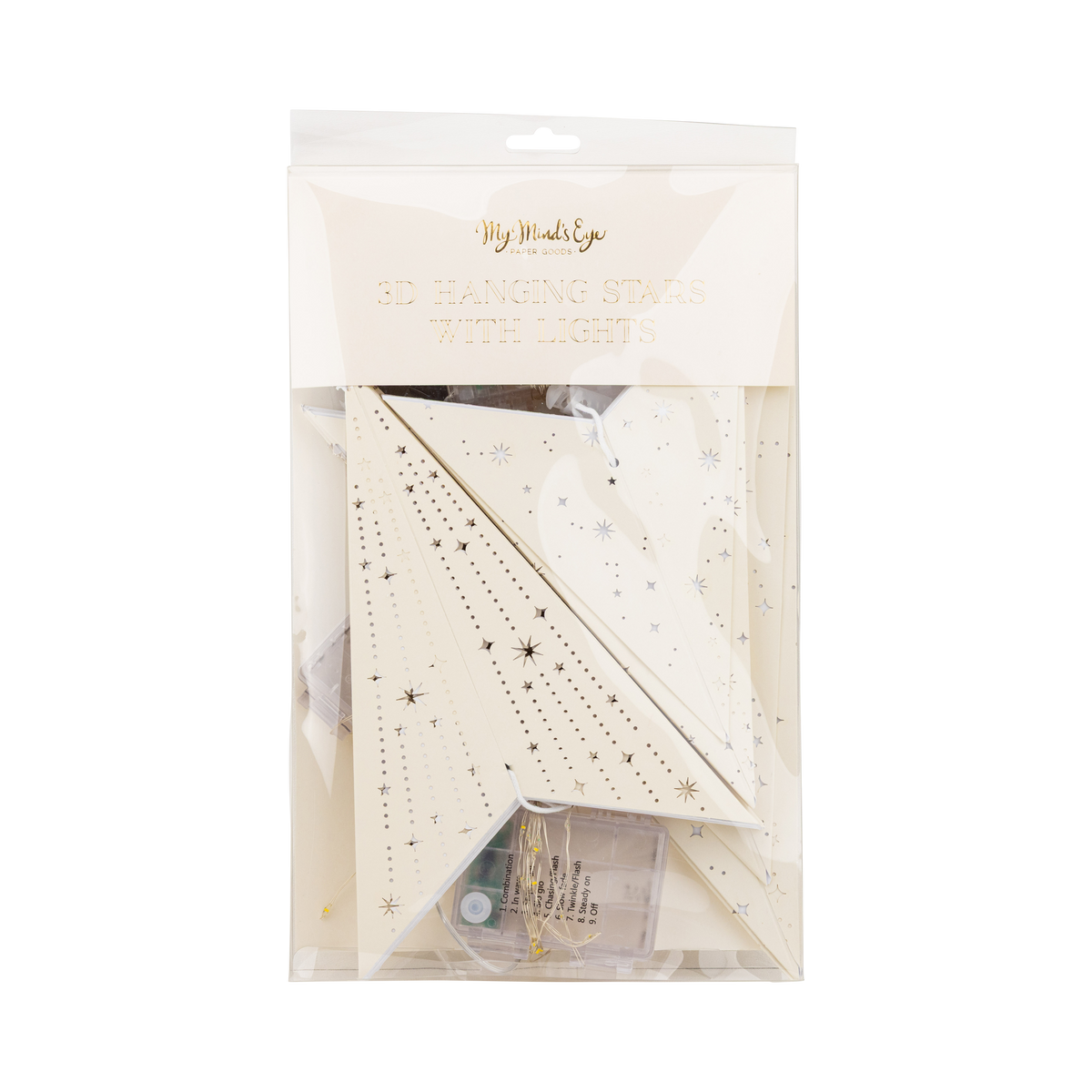 Light Up Paper Stars - Set of 3