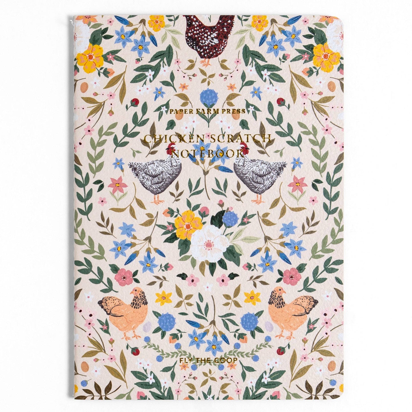 Chickens & Flowers Stitched Notebook