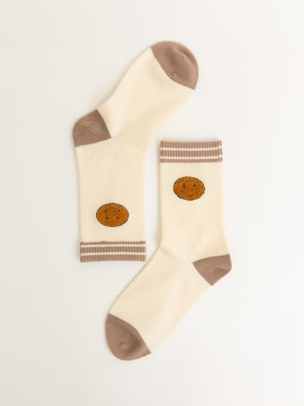 Smiley Face Embroidered Socks