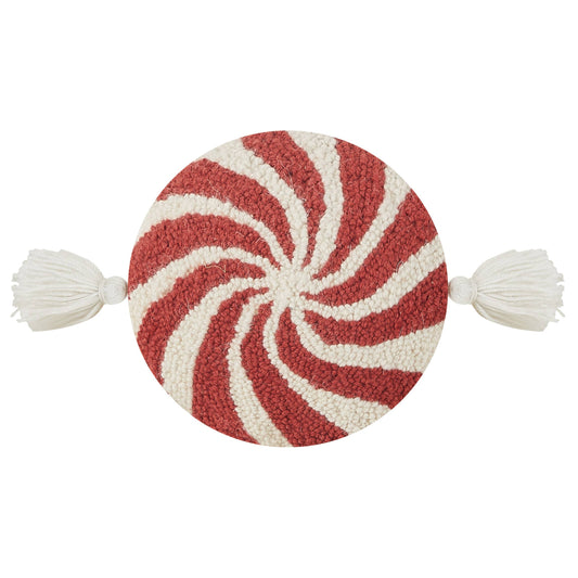 Peppermint with Tassels Hook Pillow