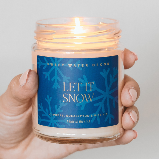 Let It Snow 9 oz Soy Candle - Christmas Decor & Gifts