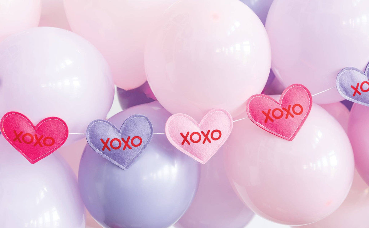 Puffy Felt Conversation Hearts Banner