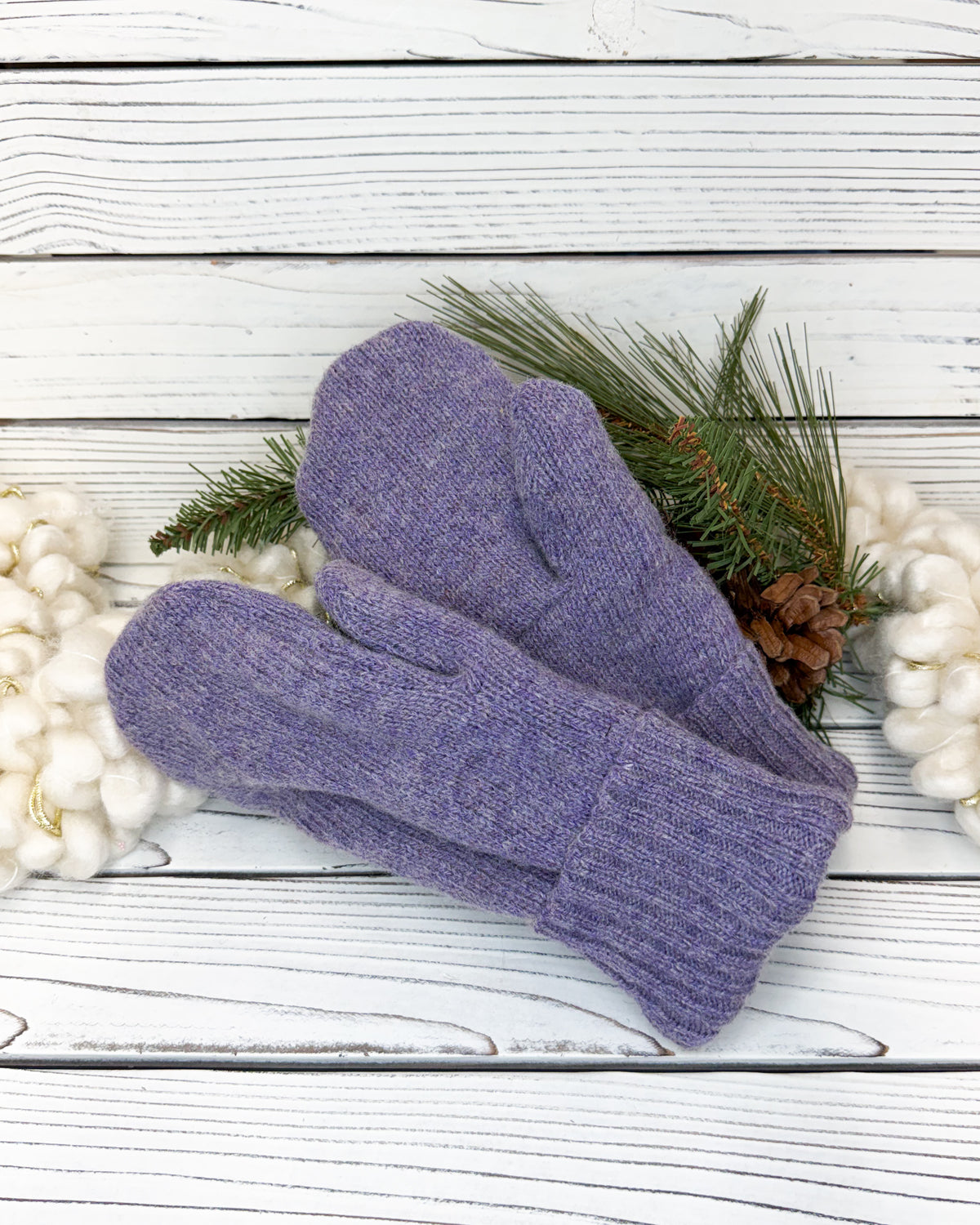 Periwinkle Wool Sweater Mittens