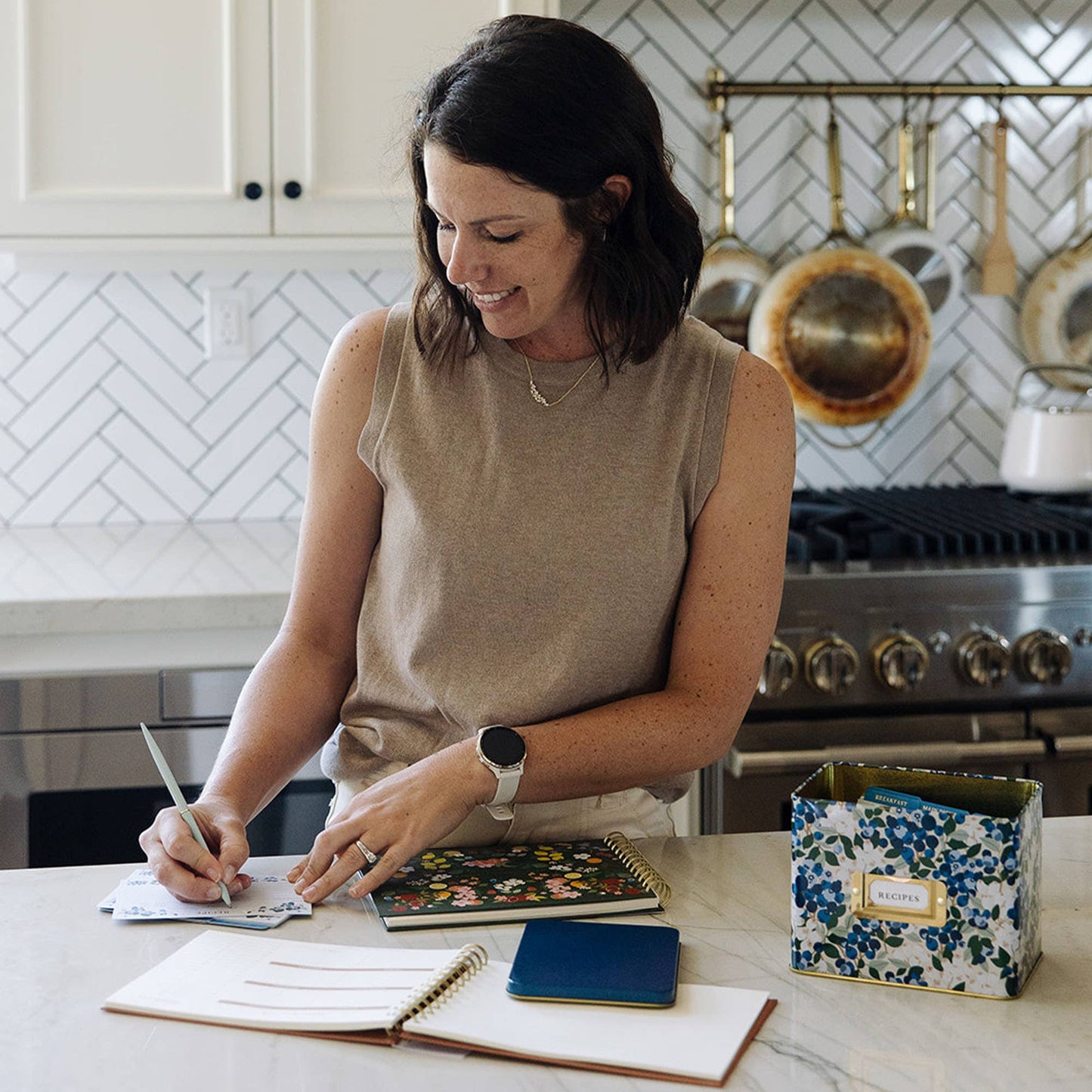 Blueberry Field Tin Recipe Box