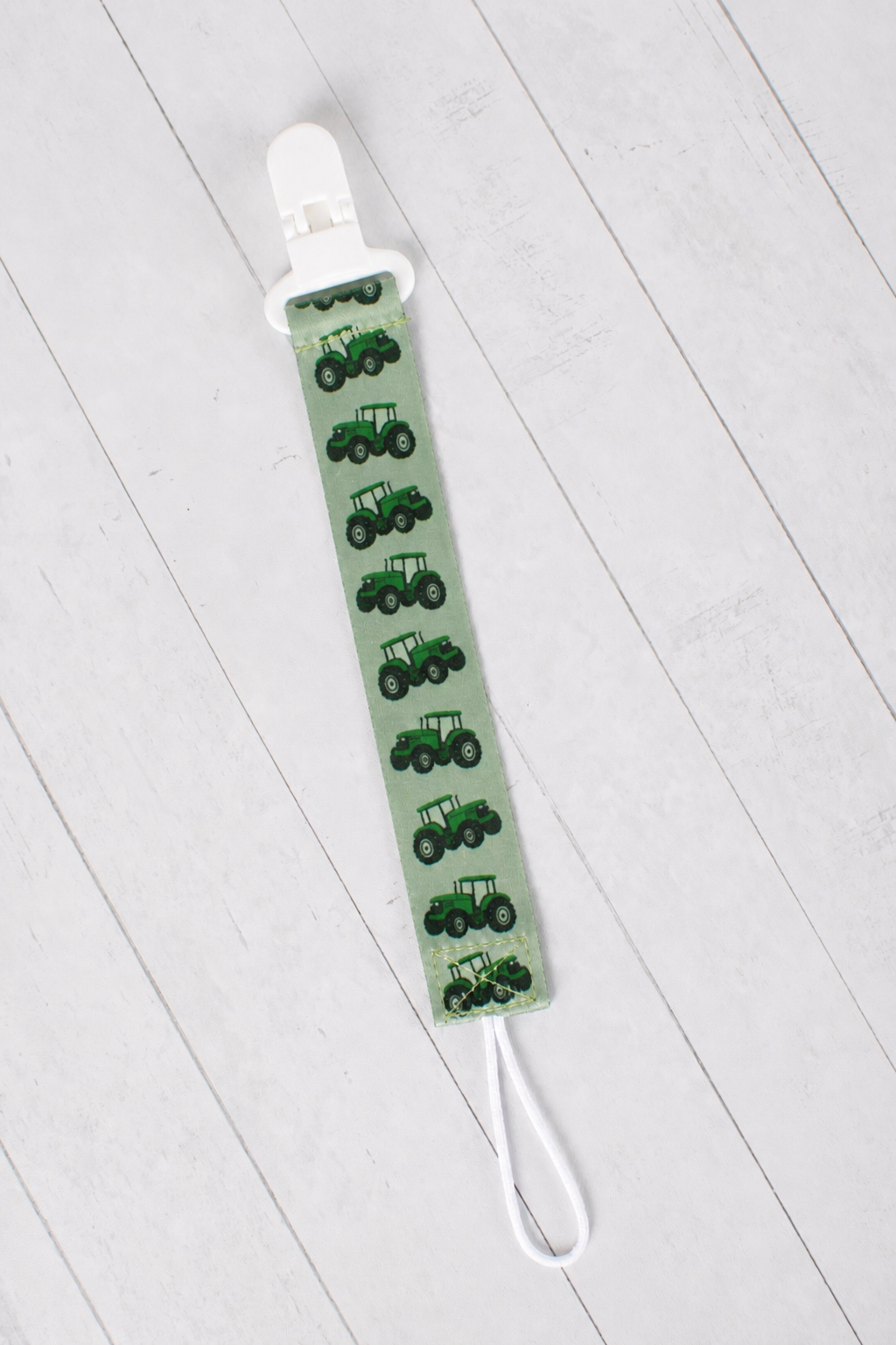 Green Tractor Paci Clip