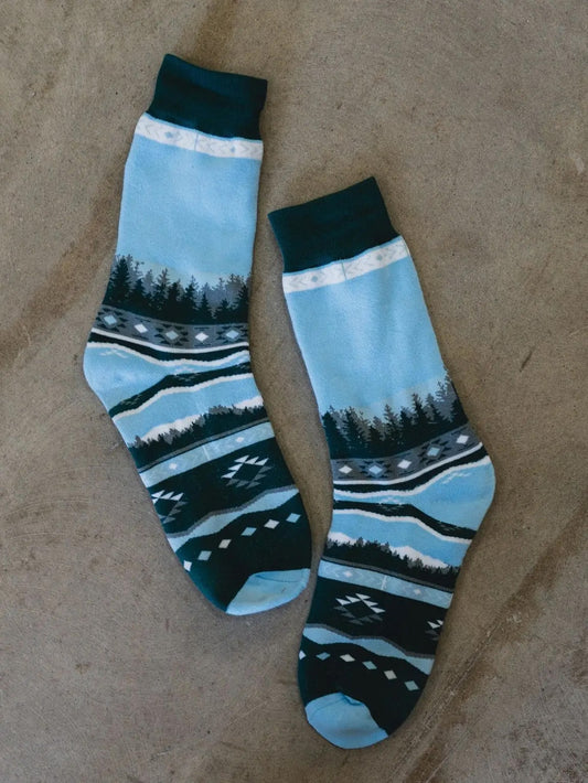 Treeline Unisex Socks - Blue/Green