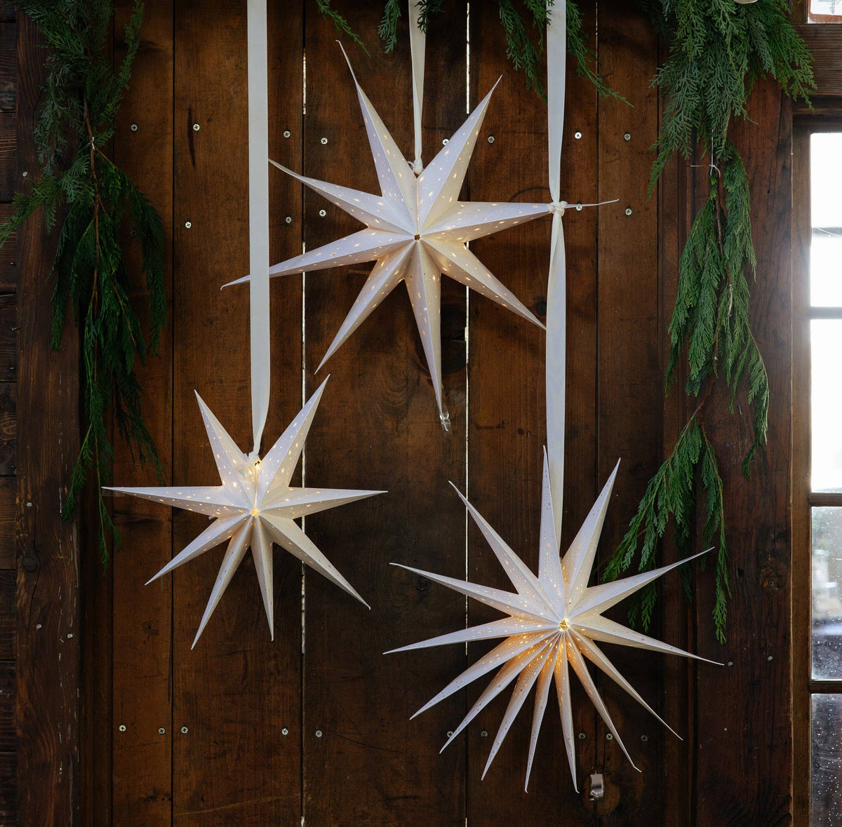 Light Up Paper Stars - Set of 3