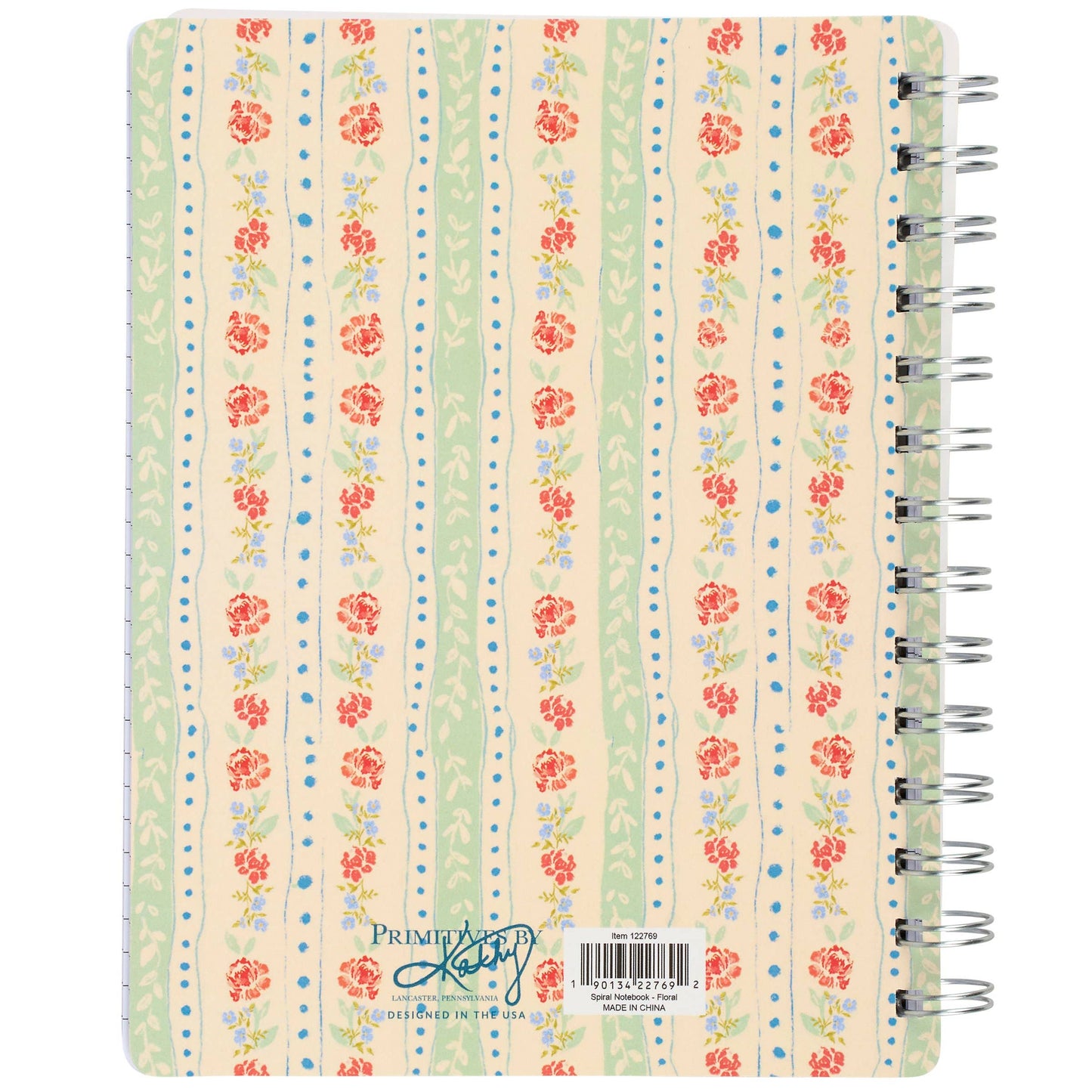 Floral Stripe Spiral Notebook