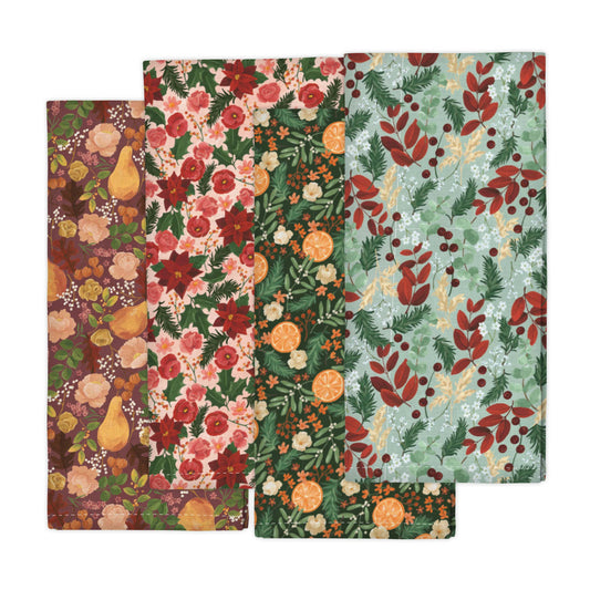 Yuletide Blooms Holiday Kitchen Tea Towel Set