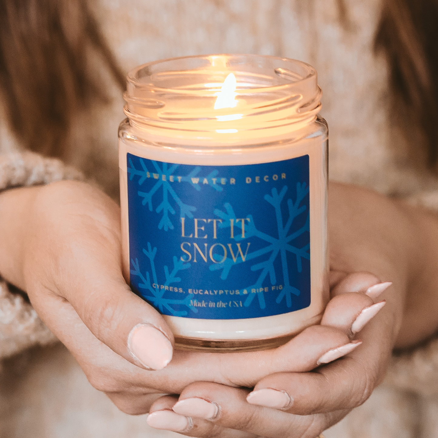 Let It Snow 9 oz Soy Candle - Christmas Decor & Gifts