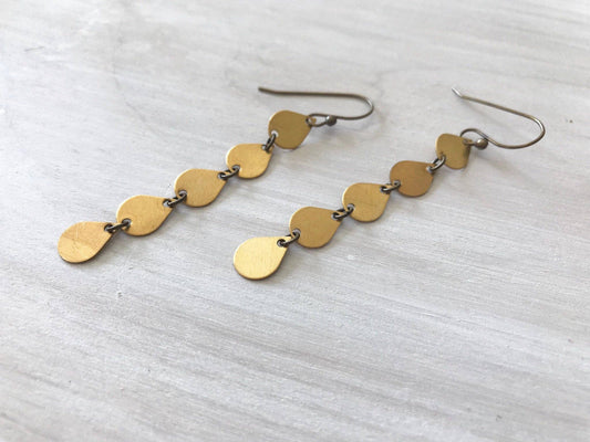 Bronze Teardrop Dangle Earrings