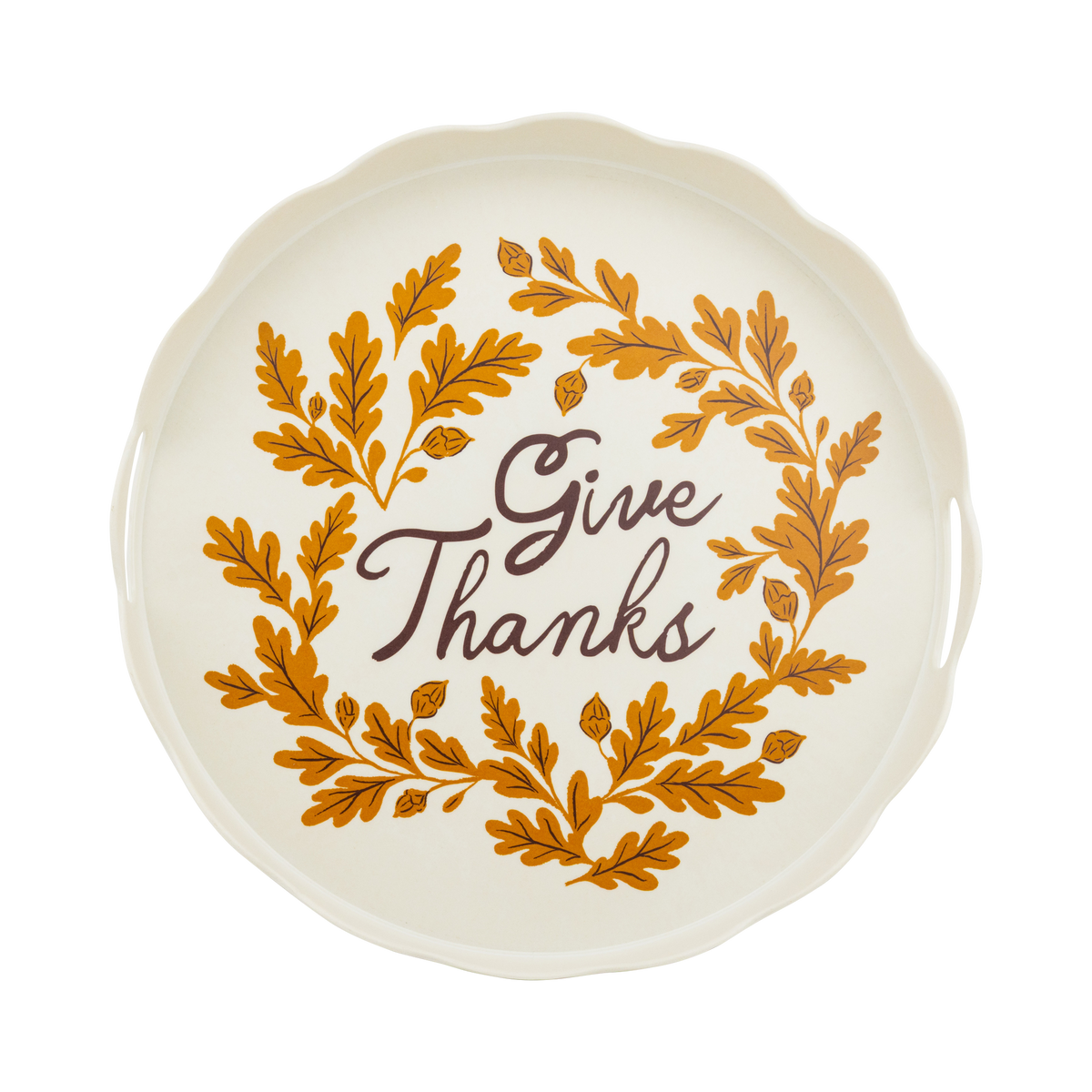 Give Thanks Round Bamboo Tray