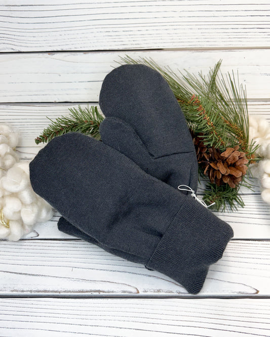 Soft Grey Wool Sweater Mittens