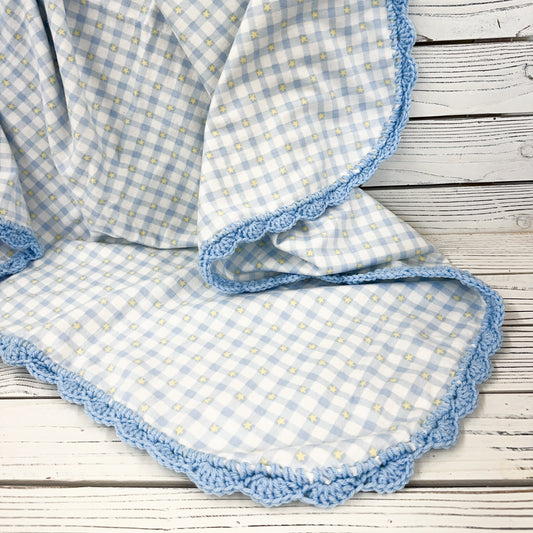 Starry Check Flannel Receiving Blanket