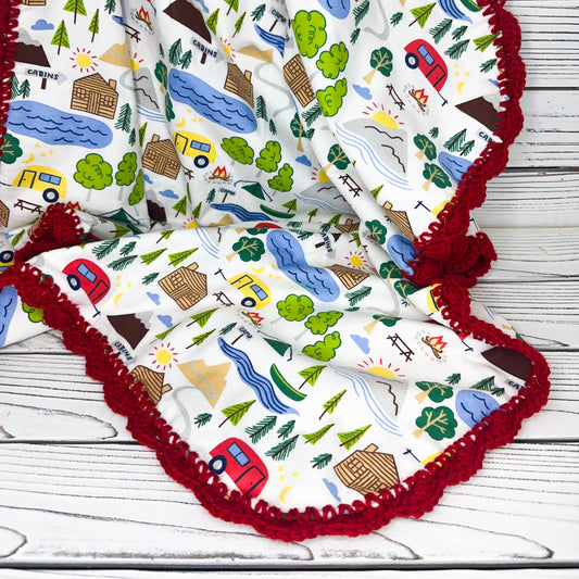 Camping Flannel Receiving Blanket