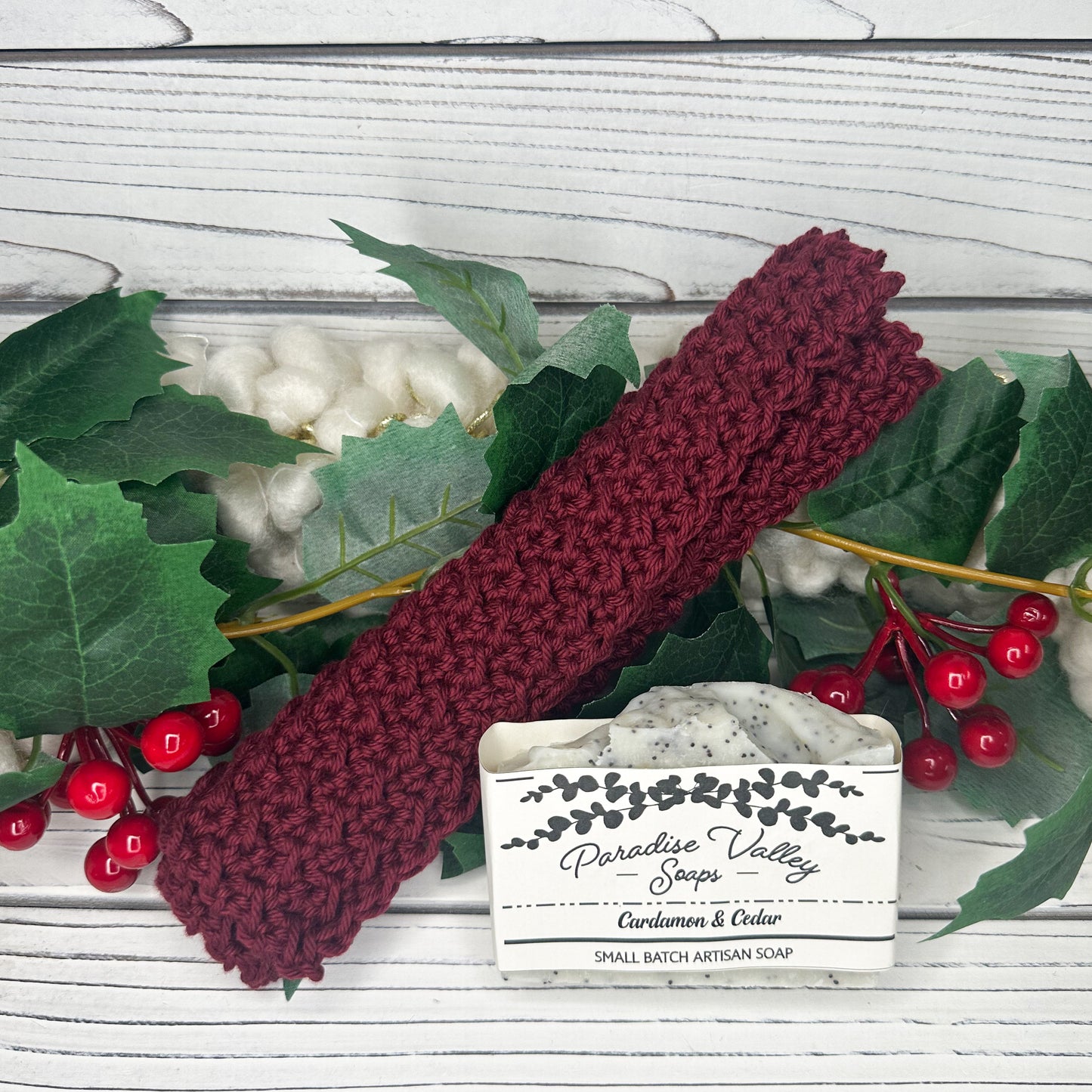 Pomegranate Washcloth + Soap