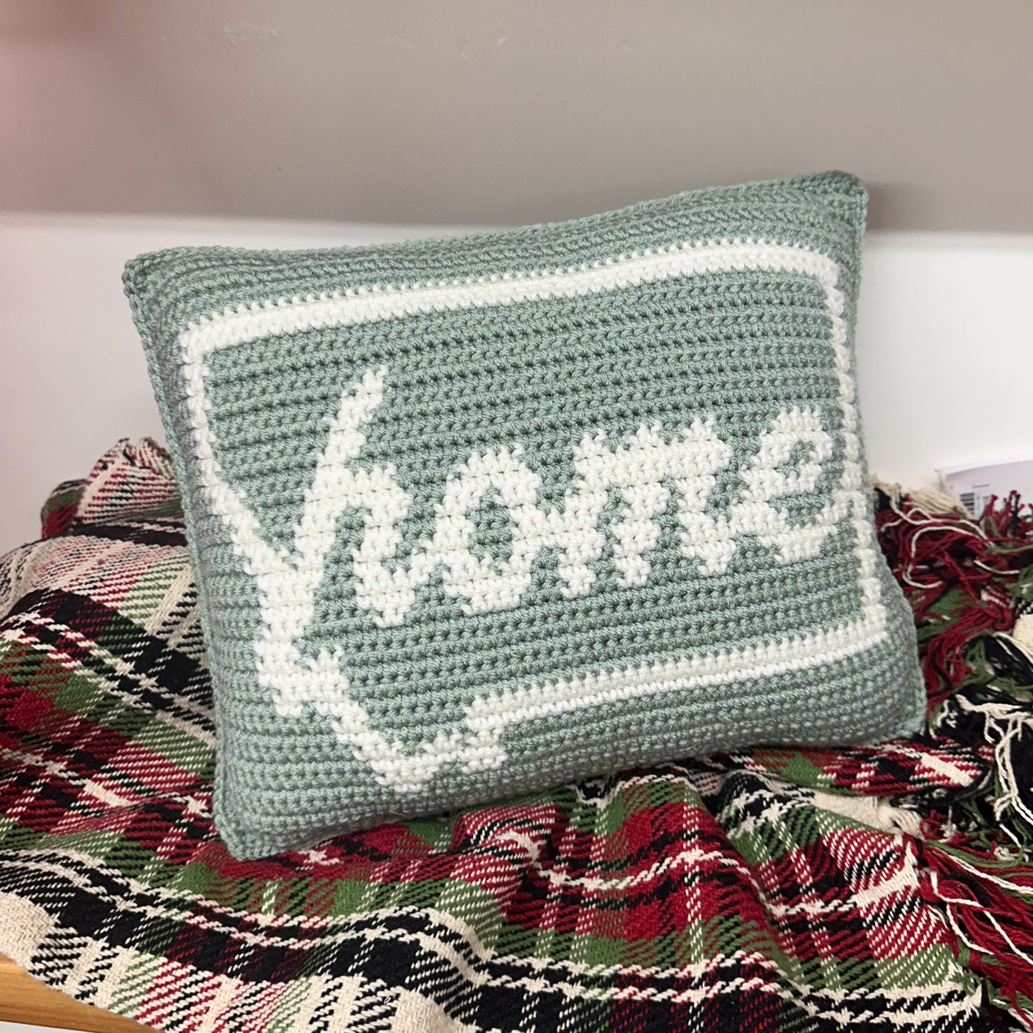 Montana Home Throw Pillow - Spa/Ivory