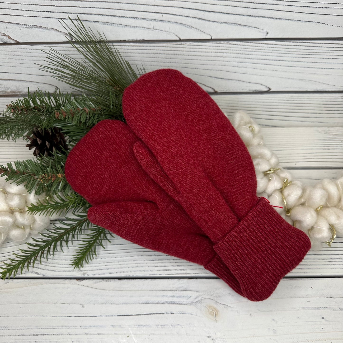 Red Wool Sweater Mittens