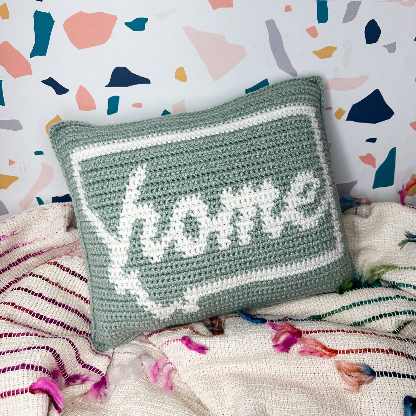 Montana Home Throw Pillow - Spa/Ivory