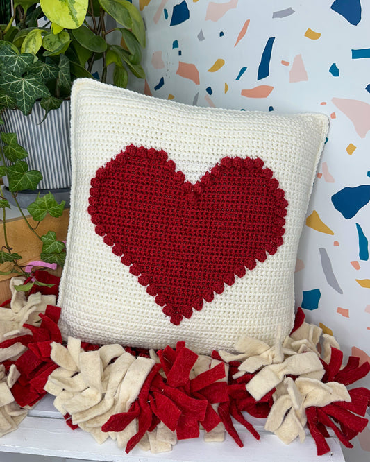 Bobble Heart Valentine Pillow