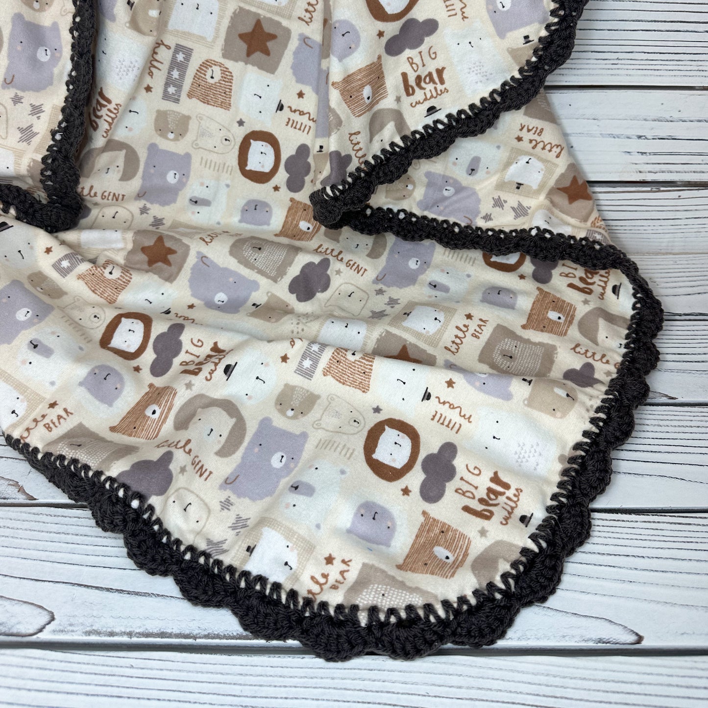 Bear Cuddles Flannel Receiving Blanket