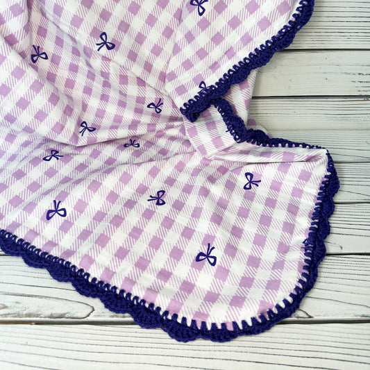 Ballet Bow Flannel Receiving Blanket