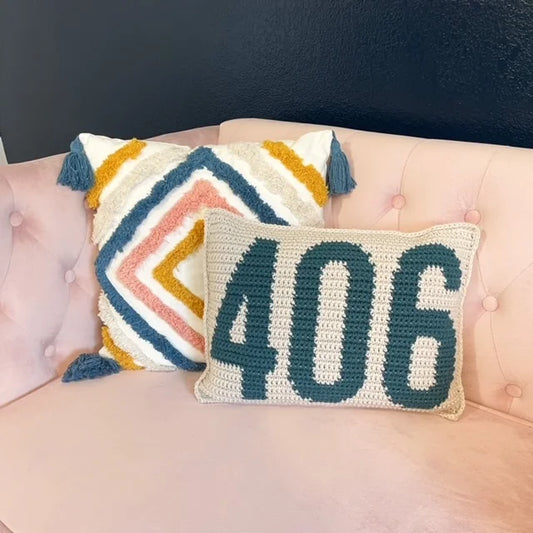 406 Throw Pillow - Dark Teal