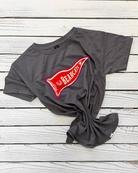 Youth Bearcats Pennant Charcoal T-Shirt