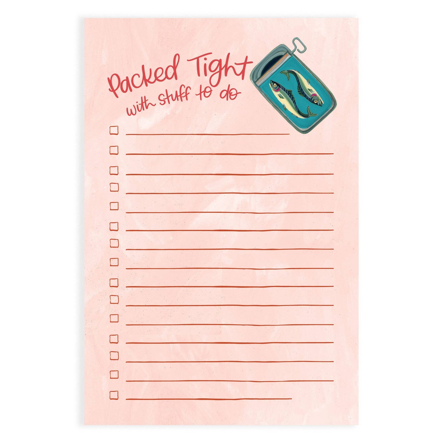 Packed Tight Sardines To Do 4x6 Notepad