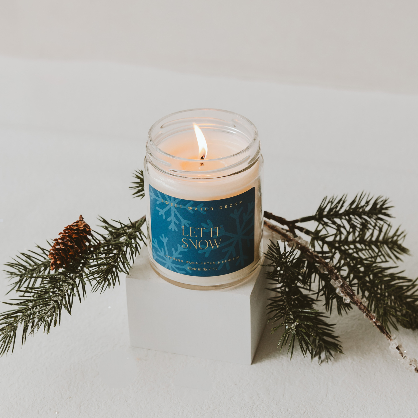 Let It Snow 9 oz Soy Candle - Christmas Decor & Gifts