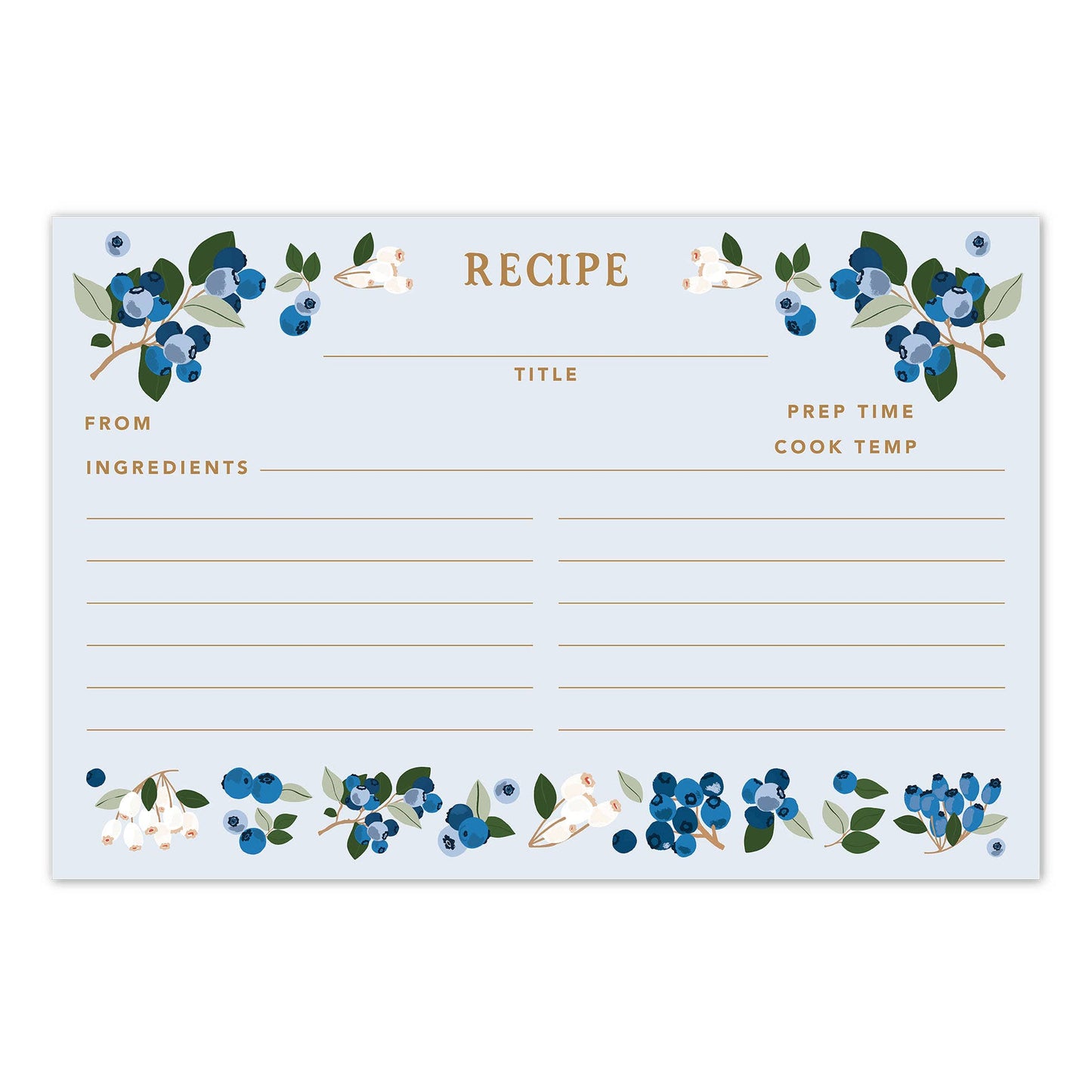 Blueberry Field Tin Recipe Box