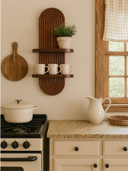 Arched Wood Wall Shelf MCM