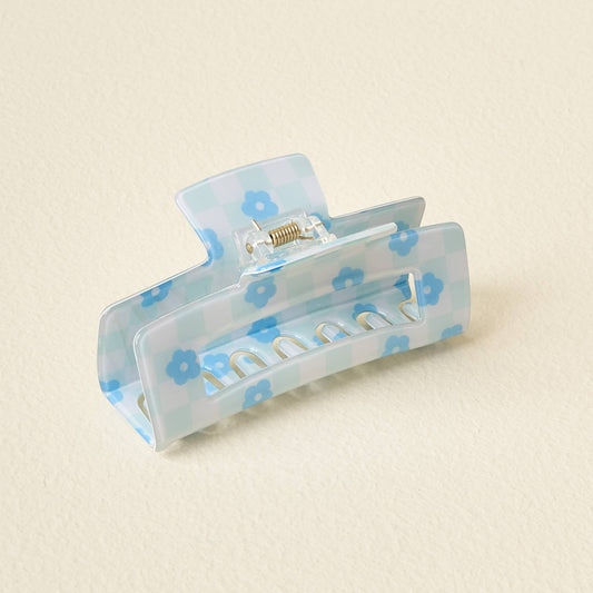 Claw Clip-Check Blue