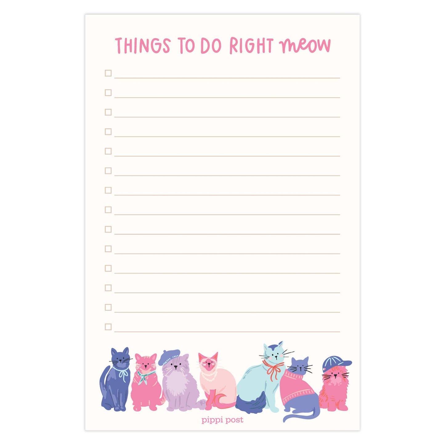 Things To Do Right Meow Cool Cats 4x6 To Do Notepad